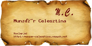 Munzár Celesztina névjegykártya